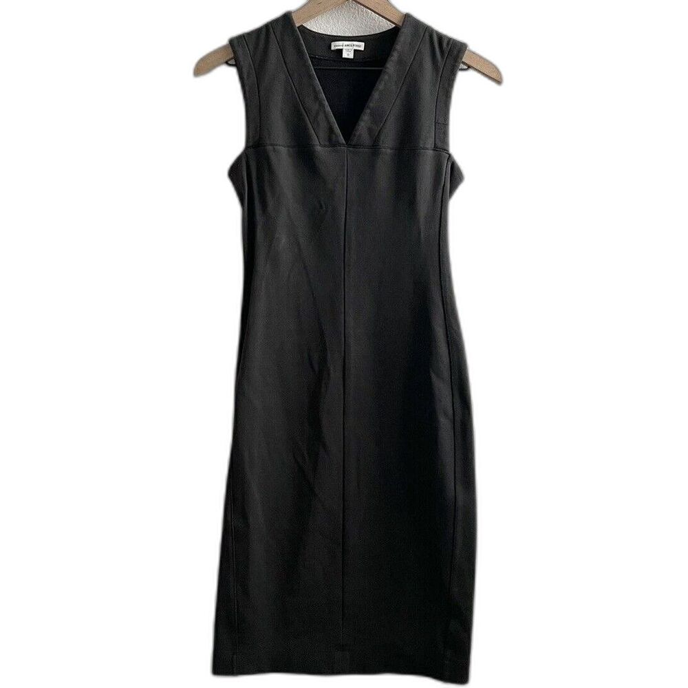 ANN TAYLOR Black Midi Dress Sleeveless Bodycon Back Zip Closure Women's Size 0